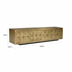 Richmond Interiors TV dressoir Collada 4-doors geborsteld goud Clearance