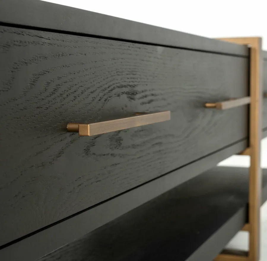 Richmond Interiors TV-dressoir Cambon 3-laden (Dark coffee) Sale