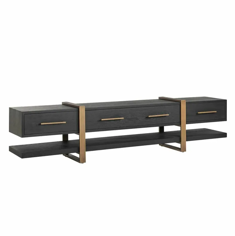 Richmond Interiors TV-dressoir Cambon 3-laden (Dark coffee) Sale