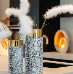 Richmond Interiors Vaas Alesha klein wit (Goud) Sale