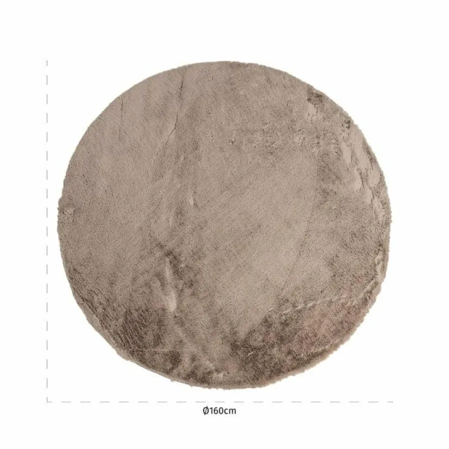 Richmond Interiors Vloerkleed Saifo furry 160Ø Zand New