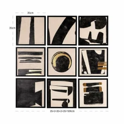 Richmond Interiors Wall art Gabri set van 9 Zwart / Wit Hot