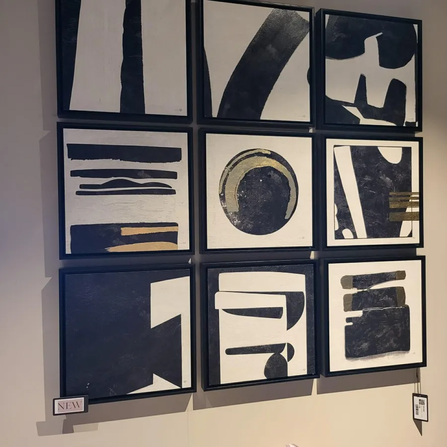 Richmond Interiors Wall art Gabri set van 9 Zwart / Wit Hot