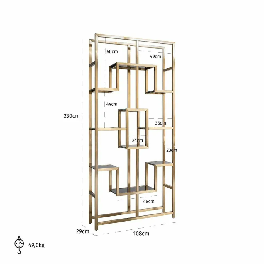 Richmond Interiors Wandkast Magnus brushed Goud Brushed Sale