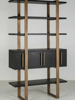 Richmond Interiors Wandkast Cambon 4-deuren 4-planken (Dark coffee) Clearance