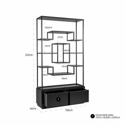 Richmond Interiors Wandkast Bonvoy Zwart 2-laden Zwart Online