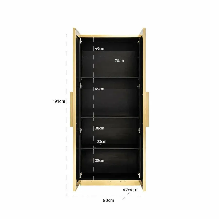 Richmond Interiors Wandkast Ironville goud - 2 deurs