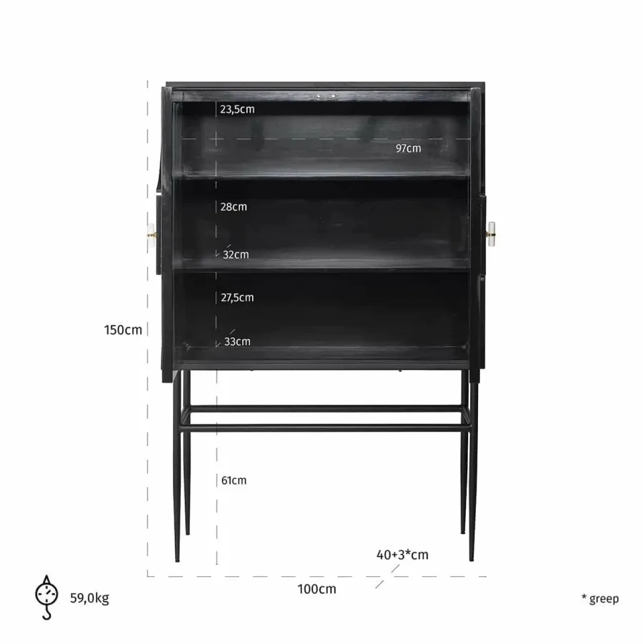 Richmond Interiors Wandkast Mendoza 2-deuren Best
