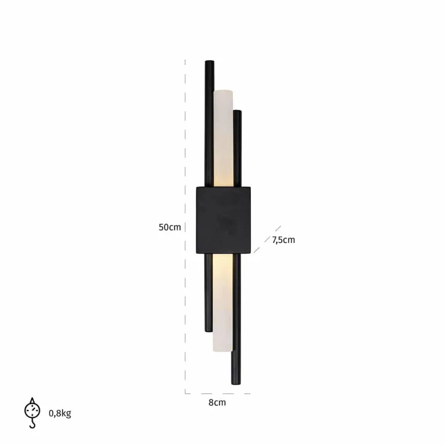 Richmond Interiors Wandlamp Mylas zwart Discount