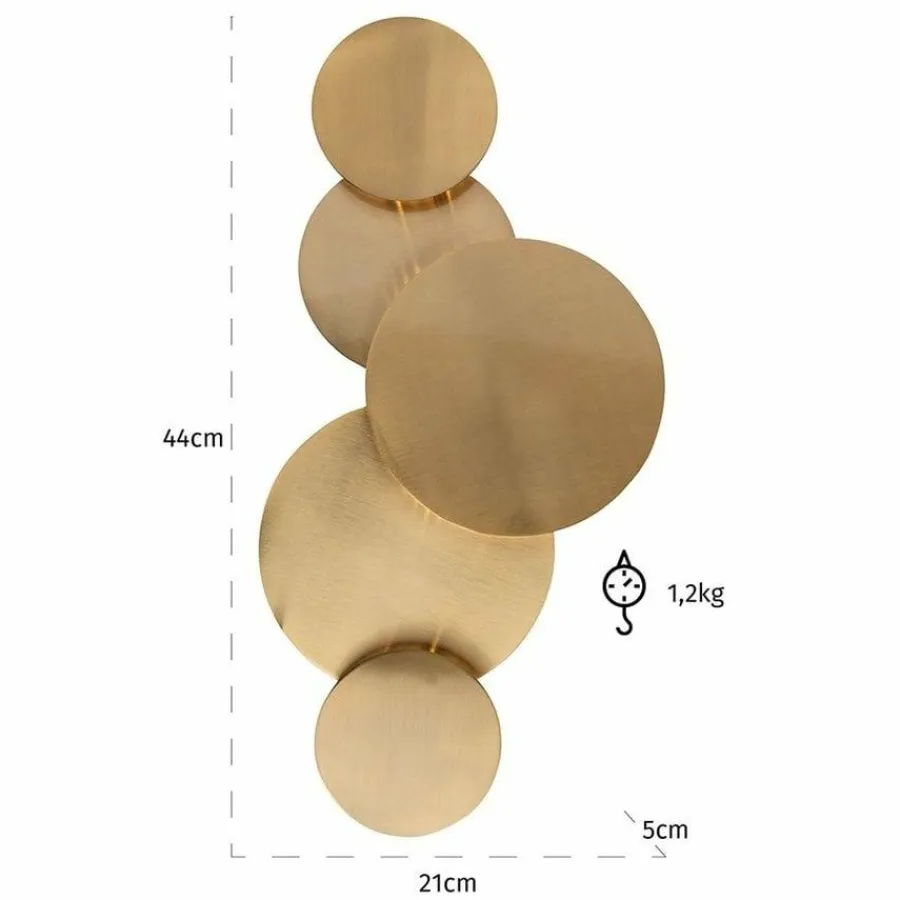 Richmond Interiors Wandlamp Collin mat geborsteld goud Online