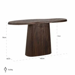 Richmond Interiors Wandtafel Odile donkerbruin Clearance