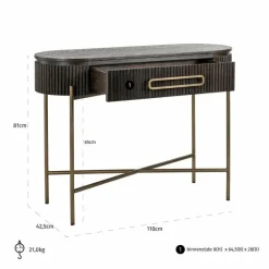 Richmond Interiors Wandtafel Luxor 1-lade bruin Clearance