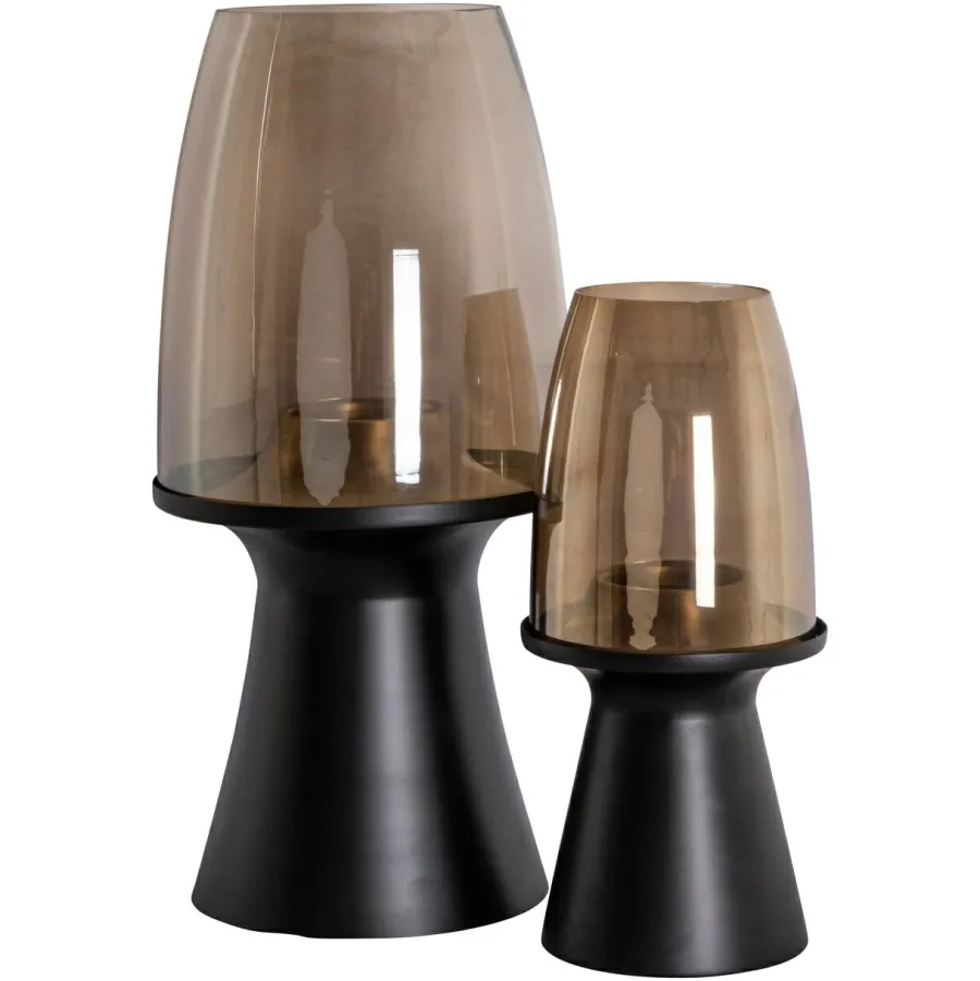 Richmond Interiors Windlicht Vienna zwart groot Outlet
