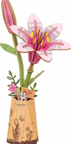 Robotime Houten Bouwpakket Pink Lily Discount