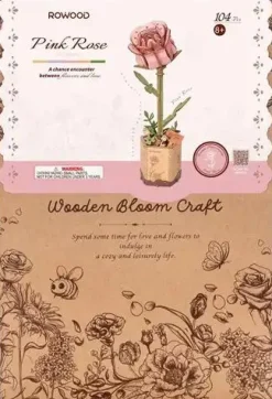 Robotime Houten Bouwpakket Pink Rose Outlet