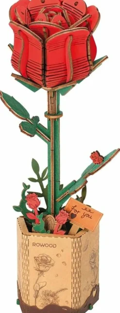 Robotime Houten Bouwpakket Red Rose New