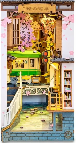Robotime Houten Bouwpakket Book Nook Sakura Densya New