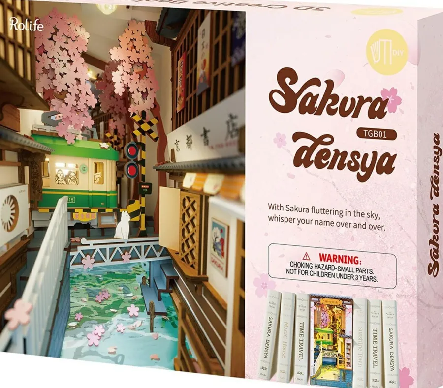 Robotime Houten Bouwpakket Book Nook Sakura Densya New