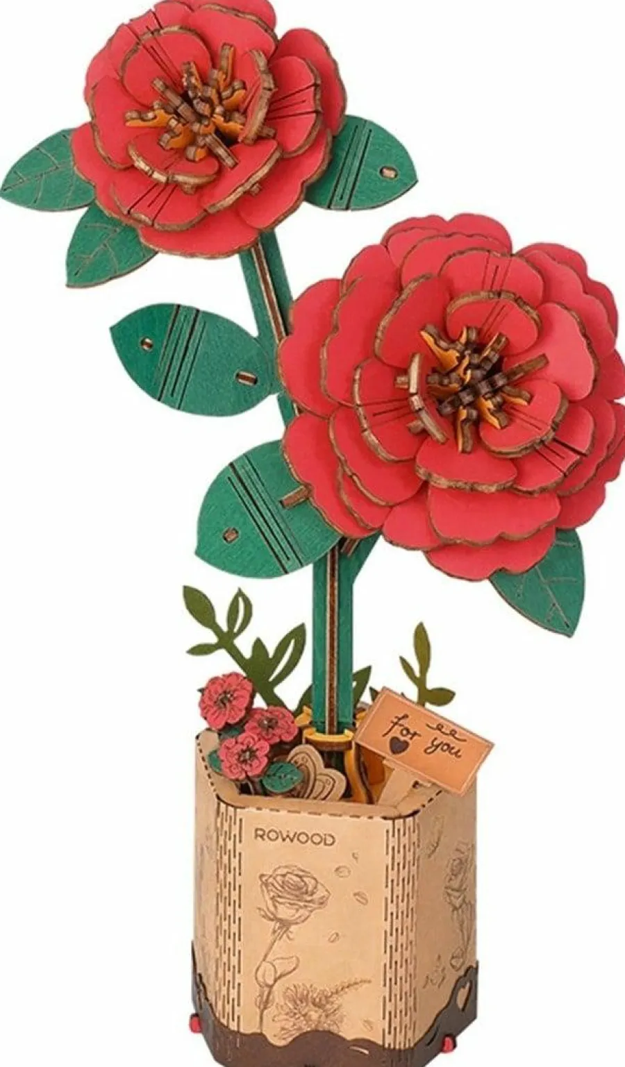 Robotime Houten Bouwpakket Red Camellia Outlet