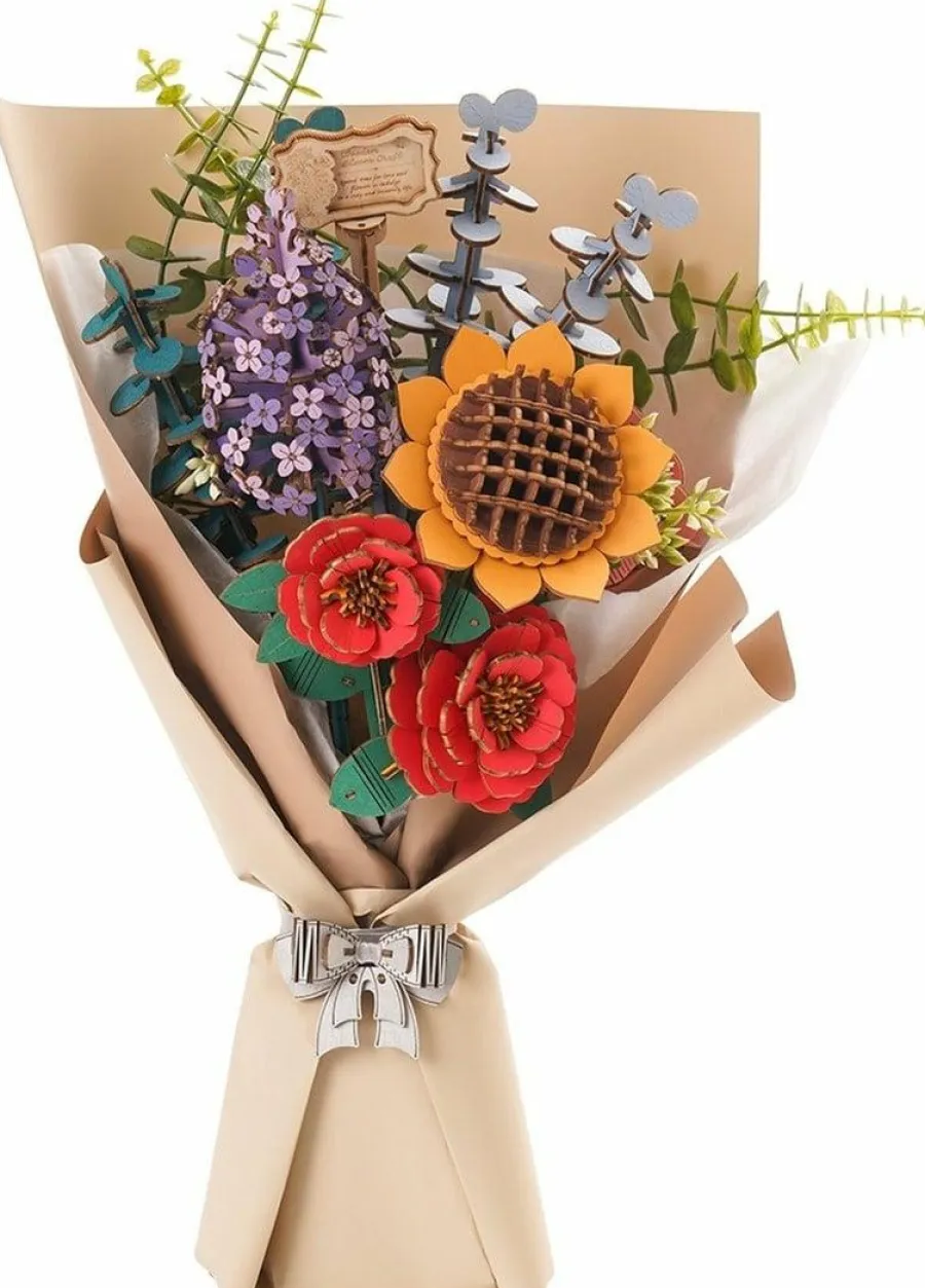 Robotime Houten Bouwpakket Flower Bouquet
