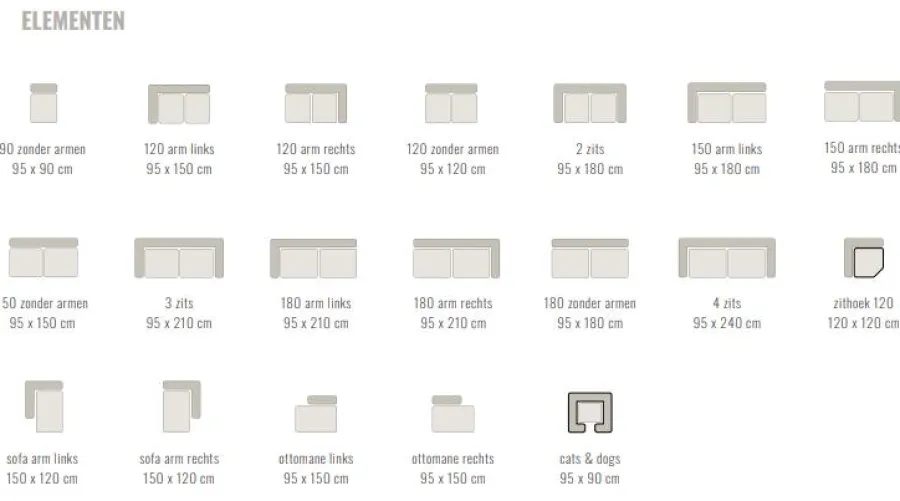 Sevn Bank Veronique - Vele opstellingen en kleuren mogelijk Discount