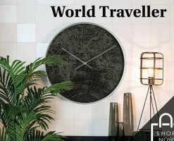 Thomas Kent Klok World Traveller S zwart - Ø53CM Outlet