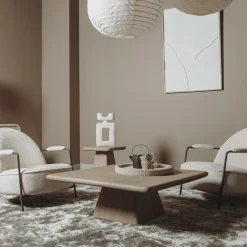 Tower Living Asti Bijzettafel vierkant naturel 60 cm Outlet
