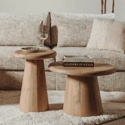 Tower Living Asti Bijzettafel rond naturel 60 cm Outlet