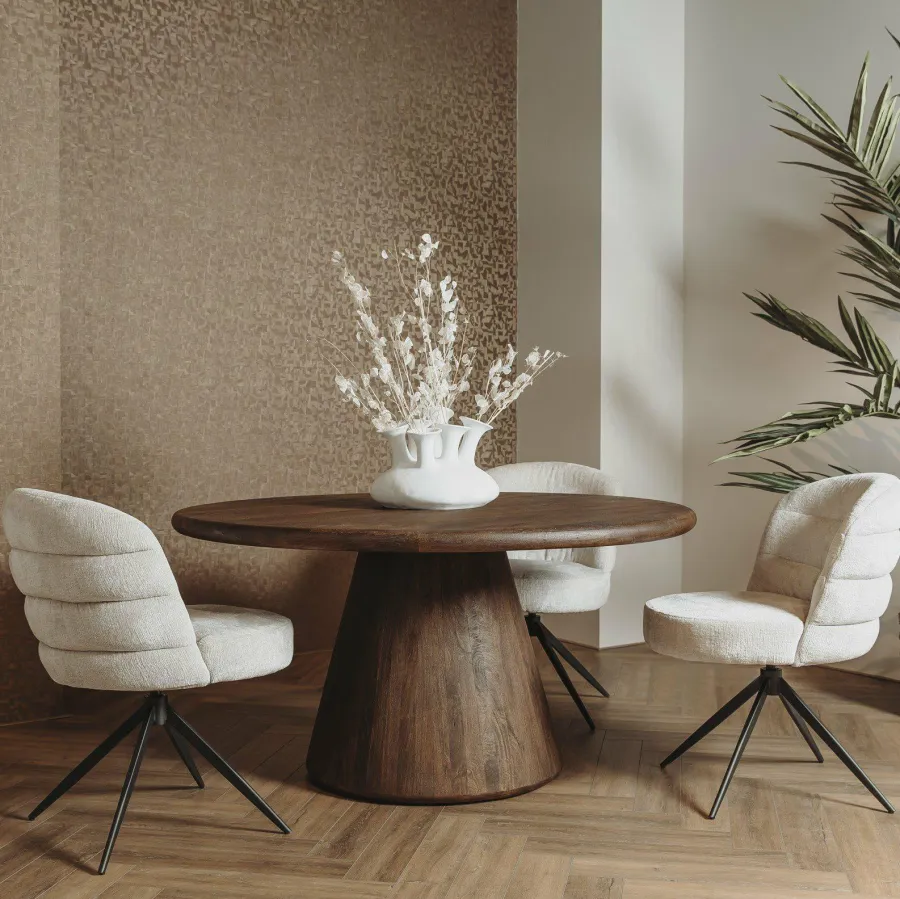 Tower Living Asti Eetkamertafel rond bruin 150 cm Discount