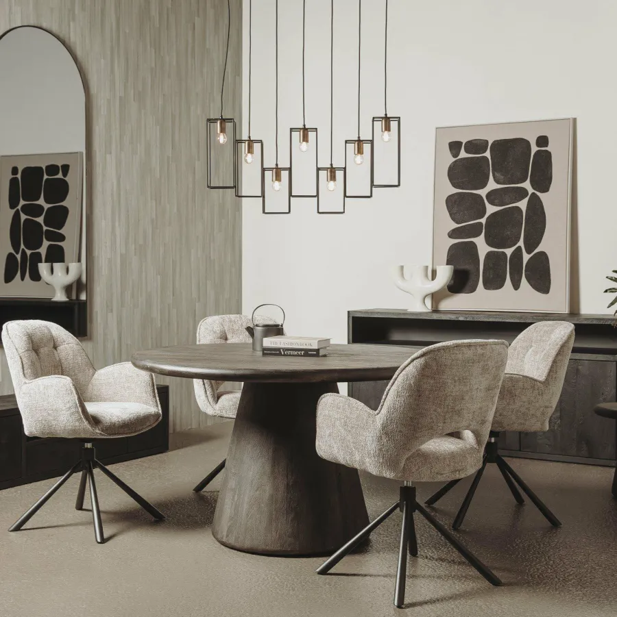 Tower Living Asti Eetkamertafel rond olijfbruin 150 cm Sale