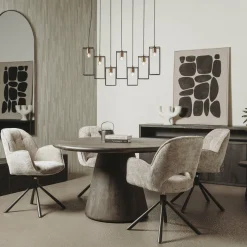 Tower Living Asti Eetkamertafel rond olijfbruin 130 cm Discount