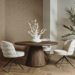 Tower Living Asti Eetkamertafel rond bruin 130 cm New