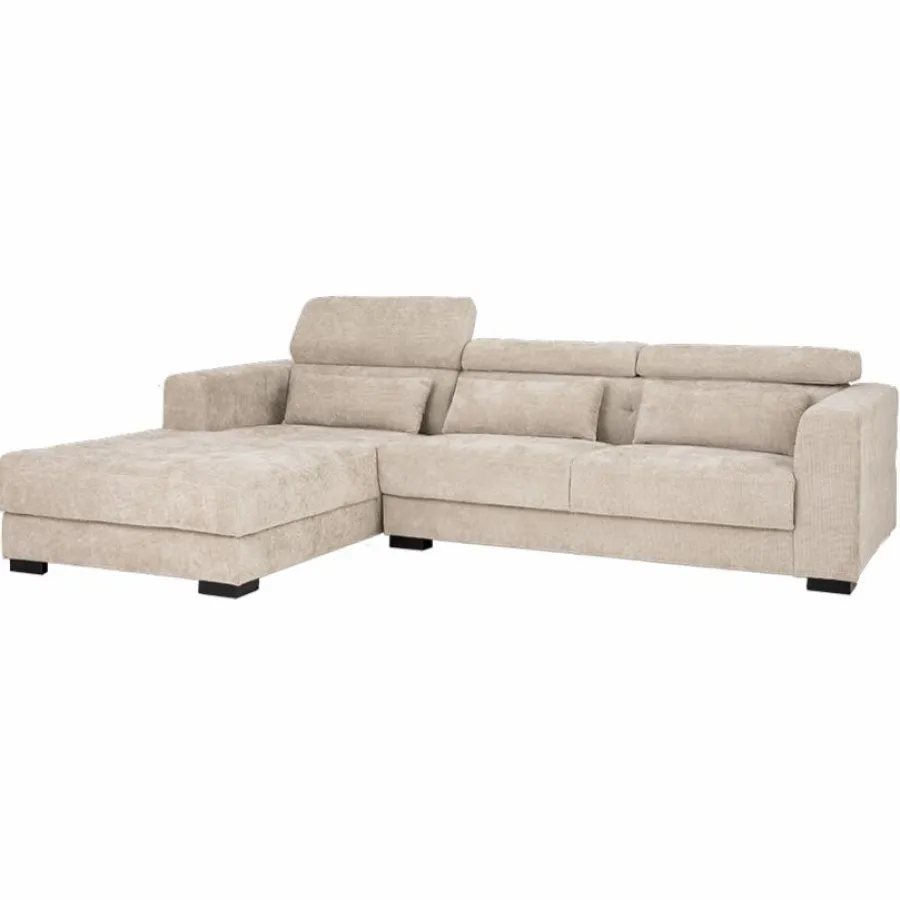 Tower Living Bank Brighton - 3 zits + Chaise Longue Links - Ivory 15 Hot