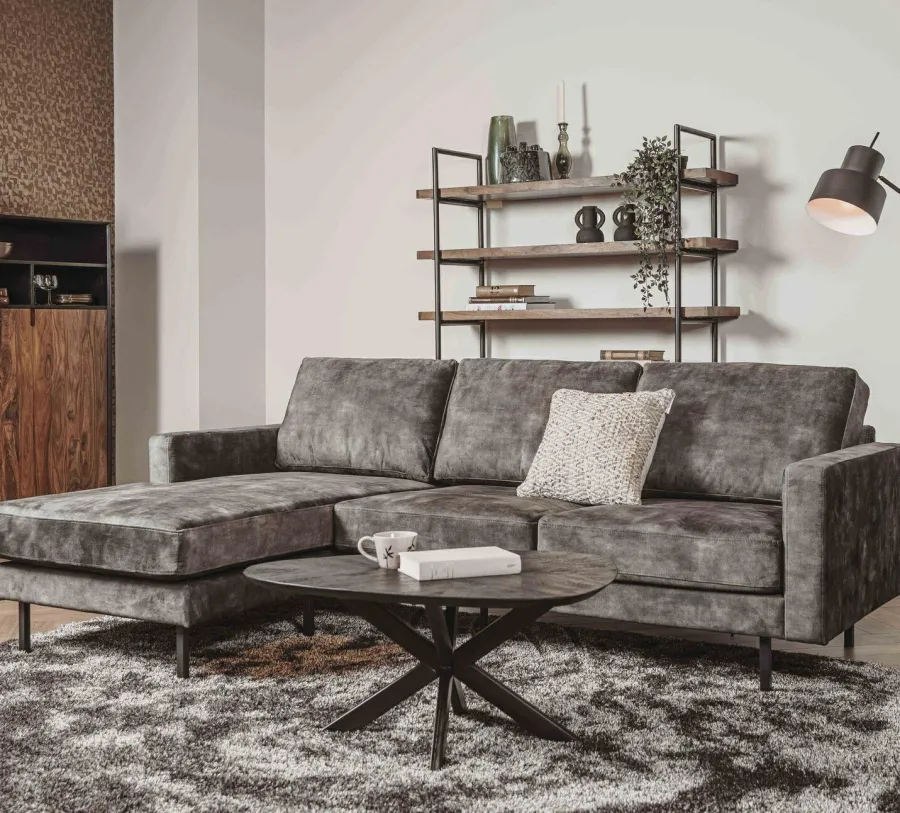 Tower Living Bank Cambridge 2.5 zits + Chaise longue Adore Grijs olijf Clearance