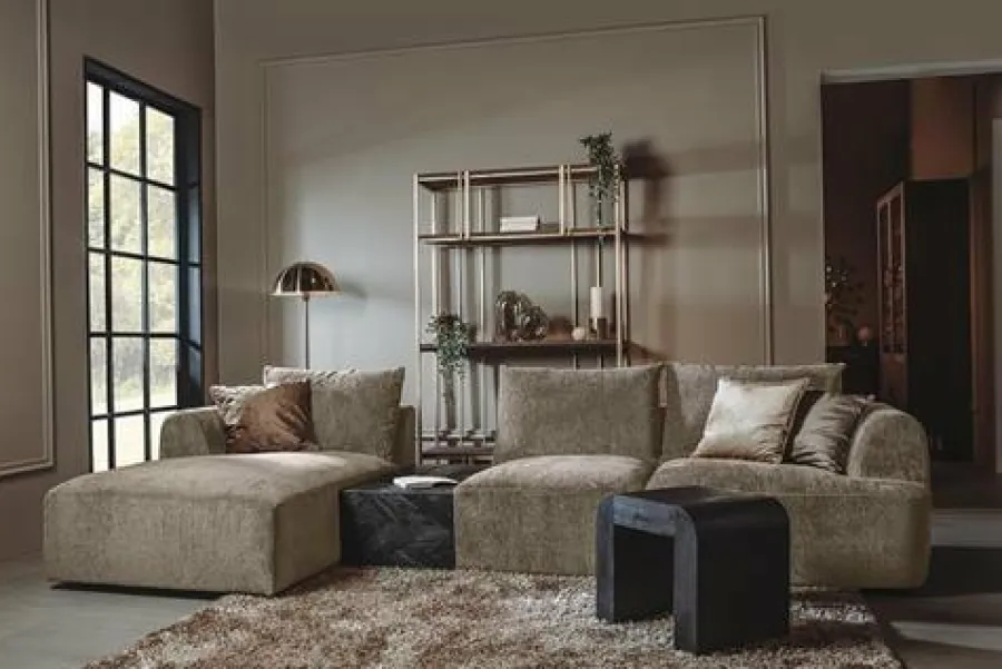 Tower Living Bank Canterbury 2 5-AR + Chaise L - Mona 120 Taupe New