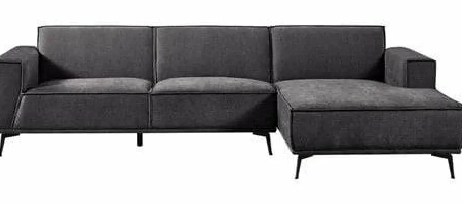 Tower Living Bank Leeds - 2,5 zits + chaise longue Rechts - City 464 zwart blauw New