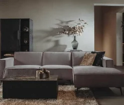 Tower Living Bank Leeds - 2,5 zits + chaise longue Rechts - City 453 mosgroen / grijs