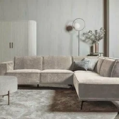 Tower Living Bank Leeds - 2,5 zits + ottomane Rechts - City 120 Beige Hot
