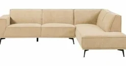 Tower Living Bank Leeds - 2,5 zits + ottomane Rechts - City 120 Beige Hot