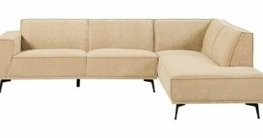Tower Living Bank Leeds - 2,5 zits + ottomane Rechts - City 120 Beige Hot