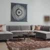 Tower Living Bank Leeds - Chaise longue + 2,5 zits + ottomane Rechts - City 453 Mosgroen / Grijs Discount