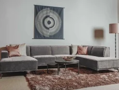 Tower Living Bank Leeds - Chaise longue + 2,5 zits + ottomane Rechts - City 453 Mosgroen / Grijs Discount