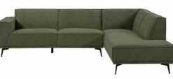 Tower Living Bank Leeds - 2,5 zits + ottomane Rechts - City 355 Flesgroen Showroommodel