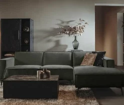 Tower Living Bank Leeds - 2,5 zits + chaise longue Rechts - City 355 Bottle green Hot