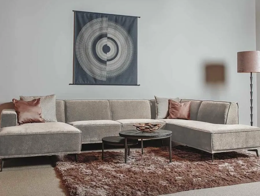 Tower Living Bank Leeds - Chaise longue + 2,5 zits + ottomane Rechts - City 120 Beige Clearance