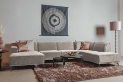 Tower Living Bank Leeds - Chaise longue + 2,5 zits + ottomane Rechts - City 120 Beige Clearance