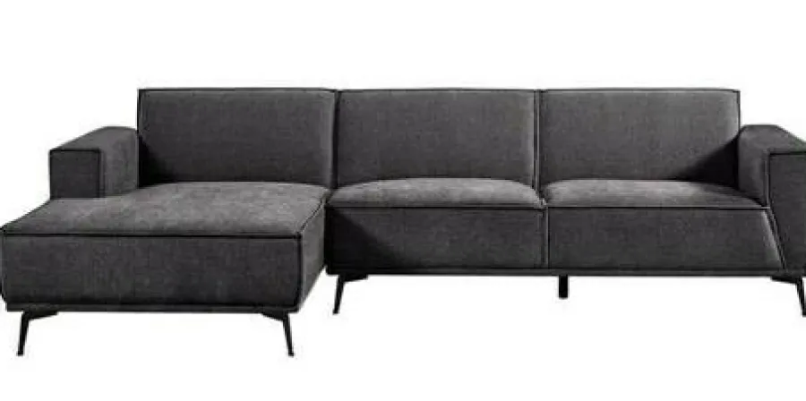 Tower Living Bank Leeds - 2,5 zits + chaise longue Links - City 464 Zwart blauw Online