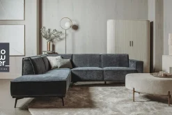 Tower Living Bank Leeds - 2,5 zits + ottomane Links - City 464 Zwart blauw Online