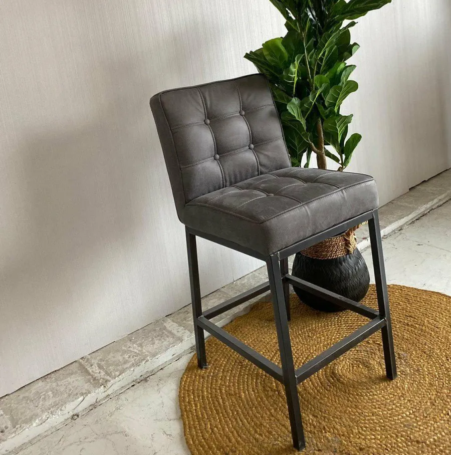 Tower Living Barstoel Vasco - Grijs, bruin, cognac en groen Online