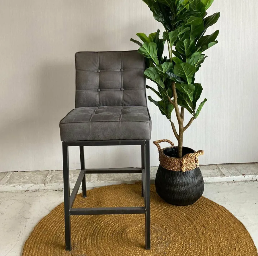 Tower Living Barstoel Vasco - Grijs, bruin, cognac en groen Online